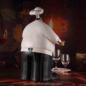 Estatua de <span class=keywords><strong>Chef</strong></span> Gordo de Cocina de Estilo Europeo de Poliresina de 15 Pulgadas con Tabla - Product Image 5