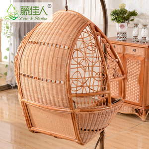 Silla Colgante Ovalada de Mimbre y Bambú de Estilo Moderno con Reposapiés <span class=keywords><strong>para</strong></span> <span class=keywords><strong>Sala</strong></span> de Estar, Dormitorio, Hotel o Uso en Exteriores - Product Image 5