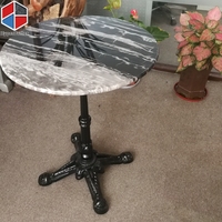 Table de salon ronde en marbre dragon noir argenté de 60cm en gros
