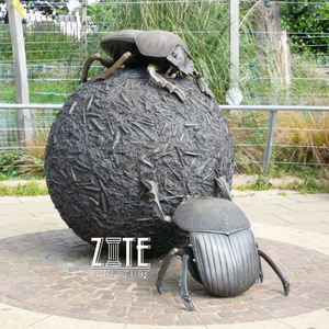 Jardin grand insecte en métal sculpture <span class=keywords><strong>bronze</strong></span> bouse <span class=keywords><strong>scarabée</strong></span> statue - Product Image 2
