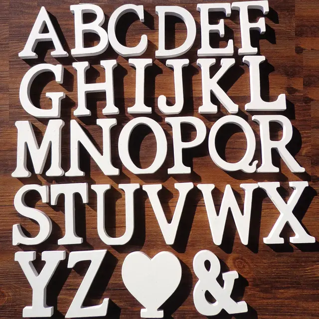 Creatively Wood Letter Figurines Miniatures Wooden Letters Alphabet Word Bridal Wedding Party Decoration Tool