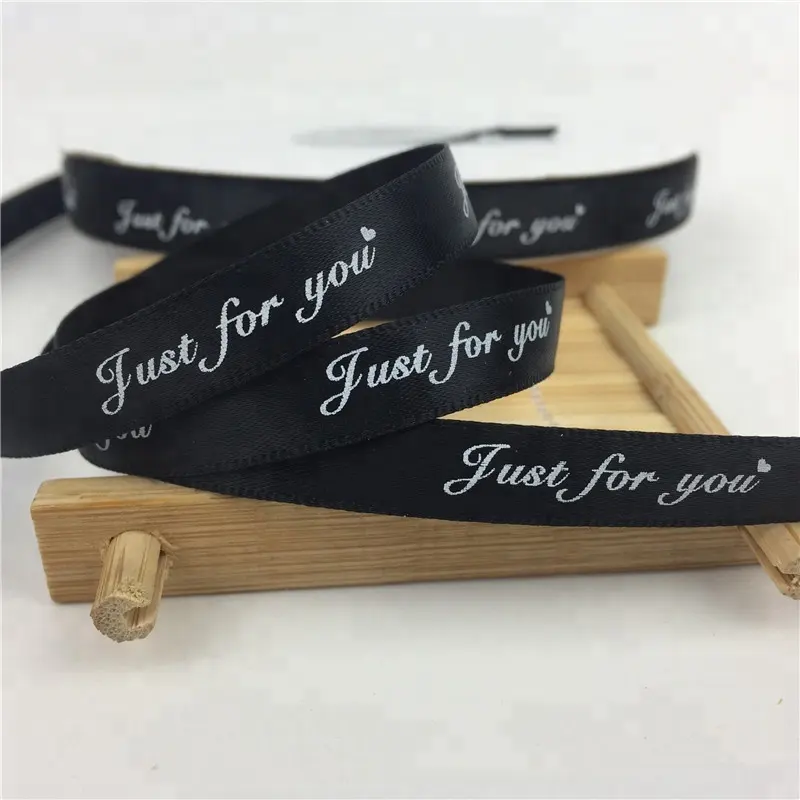 High quality customized colored satin ribbons with custom logo
