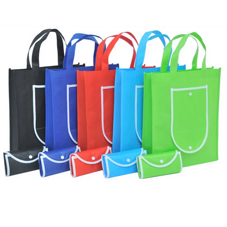 Promotional Snap Closure Folding Non Woven Bag