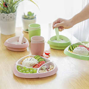 <span class=keywords><strong>Assiette</strong></span> de repas en Fiber de <span class=keywords><strong>bambou</strong></span> pour enfants, 3 compartiments, plats sûrs pour bébés, vaisselle nouveau - Product Image 4