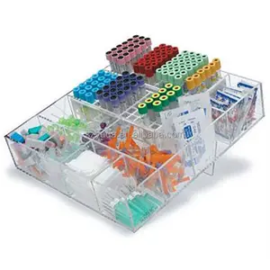 Acrylic Test Tube Compartments Tray Clear Several Compartments Acrylic Phlebotomy Tube Draw Station