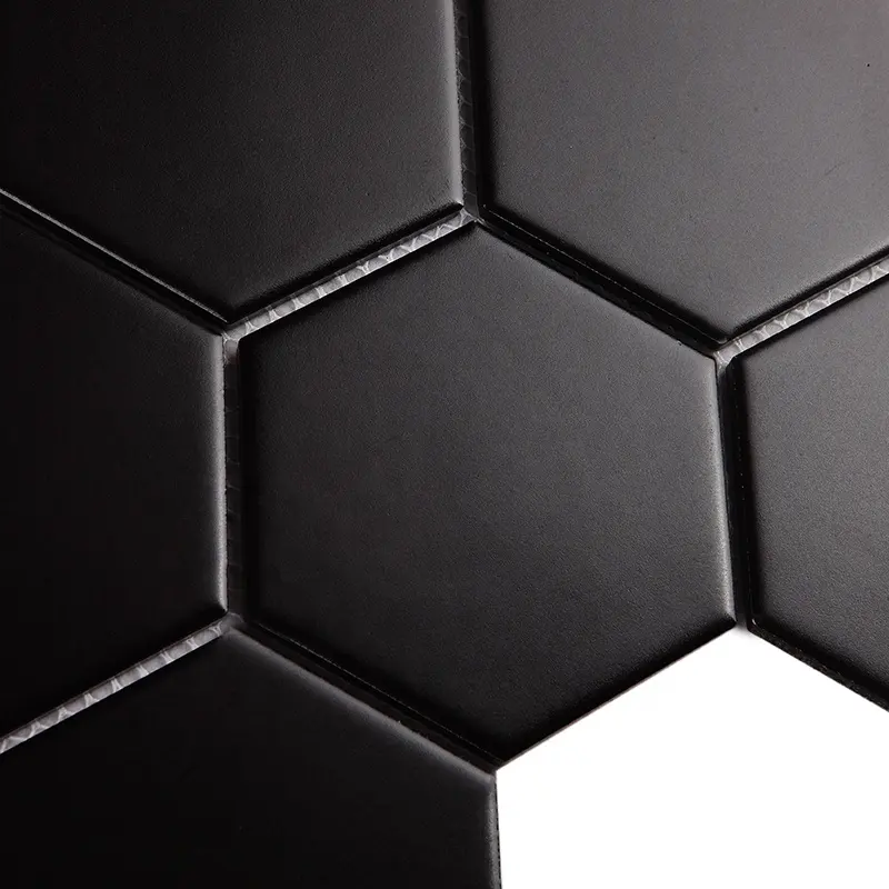 black color wall tile ceramic hexagon mosaic, Wall Mosaic Tiles