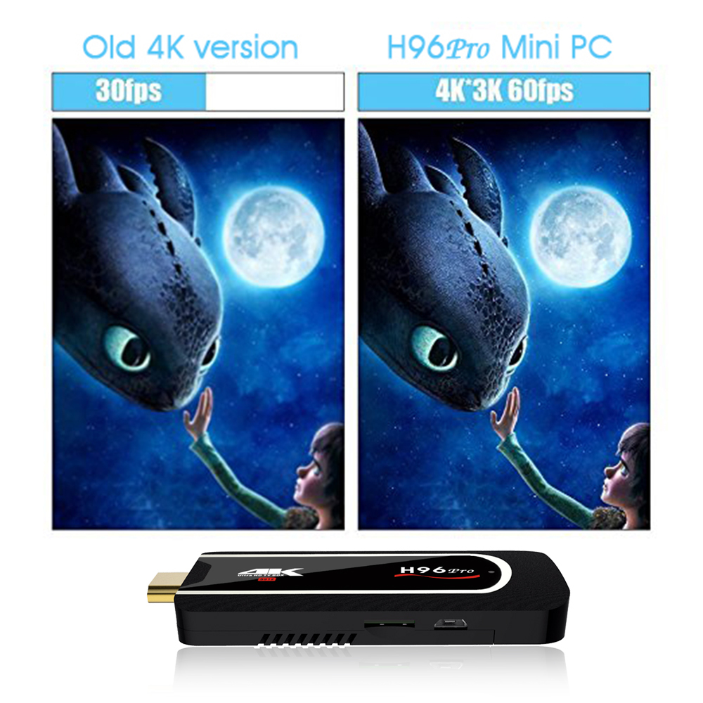 H96 Pro mini pc Android 7.1.1 S912 64bit Octa núcleo Mini PC H.265 Amlogic 4 K Reproductor de tv box