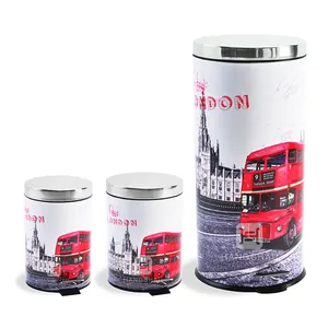 2018 nuovo disegno di brevetto London Bus serie dust bin/cestino/bidone della spazzatura