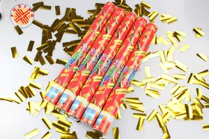 Goud confetti party poppers/confetti streamer launchers/streamer confetti shooter