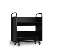 Chariot de bibliothèque en métal de haute qualité avec roulettes
