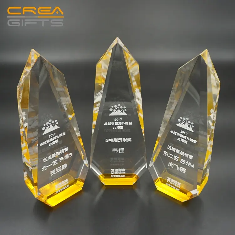 Crystal Diamond Glass Resin Acrylic Shield Trophies Blank Award 30 Years Woman Cricket Round Custom Glass Plastic Acrylic Trophy