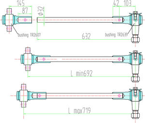 Suspensión de camión de alta resistencia americana, material PU, extremo macho y hembra, varilla de torsión de dos piezas - Product Image 5