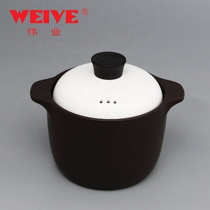 2.6L restaurante <span class=keywords><strong>cocina</strong></span> utensilios de <span class=keywords><strong>cocina</strong></span> negro esmalte olla con tapa blanca - Product Image 2