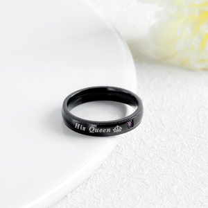 Anelli <span class=keywords><strong>di</strong></span> <span class=keywords><strong>Coppia</strong></span> <span class=keywords><strong>Re</strong></span> e Regina in Acciaio Inossidabile con Zirconia Cubica, Idea Regalo Romantica per Anniversario 2021 - Product Image 6