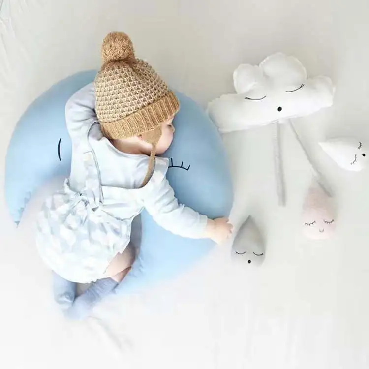 Çocuklar yatak odası dekoru yastık vücut yastığı atmak yastık anne ve bebek ay dekoratif yatak yastık