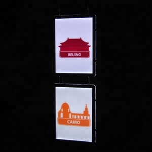 <strong>Custom</strong> A4 Rectangle LED Light Box <strong>Sign</strong> Aluminum <strong>Frame</strong> Hanging Crystal LED Crystal LED Light Box <strong>Sign</strong> - Product Image 1