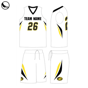 2018 Jersey Ontwerpen Voor Basketbal Zwart Geel - Product Image 4