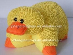 personalizado 2014 plegable grandes de color amarillo pato de la felpa cojín - Product Image 1