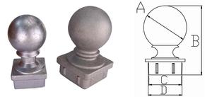 Capuchons de poteau de clôture ronds en aluminium décoratifs carrés de <span class=keywords><strong>50x50</strong></span>, 65x65 - Product Image 2