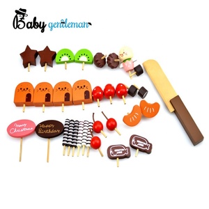 New Arrival Kids Pretend Play <strong>Wooden</strong> Birthday <strong>Cake</strong> <strong>Toy</strong> with Candle Z10293B - Product Image 4