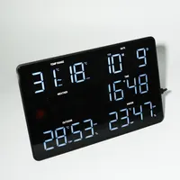 アプリによる日、時間、温度を備えたモダンで豪華な大型LED壁デジタル時計