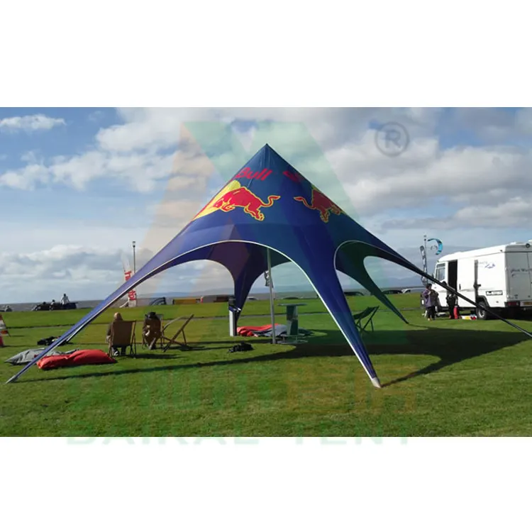 600D أكسفورد مقاومة للأشعة فوق البنفسجية خيمة على شكل نجمة التخييم خيمة ناقوسية الشكل خيمة فعاليات في الهواء الطلق