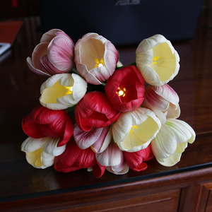 Bunga Tulip Buatan LED, Bunga Tulip Warna-warni untuk Dekorasi Pernikahan dan Rumah - Product Image 3