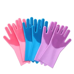 Gants en caoutchouc de Silicone, personnalisés, résistants à la chaleur, brosse de nettoyage de la vaisselle, lavage de la vaisselle, 10 pièces