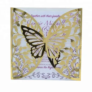 unique wedding invitation cards laser cut butterflies flying wedding invitation card