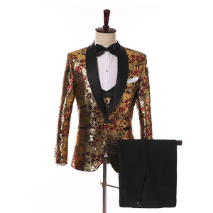 Veste à Paillettes Pour Homme - Doré - Pour Mariage Et Fête