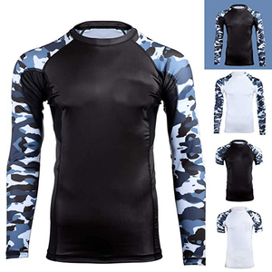 Camicia di compressione personalizzata BJJ Jiu Jitsu Rashguard - Camo Rash Guard per No-Gi MMA manica lunga manica corta disponibile - Product Image 2
