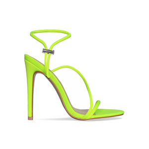 2025 Factory Custom Pointed High Heel lycra Material Neon Color Strap <strong>Elastic</strong> <strong>Sandals</strong> - Product Image 2