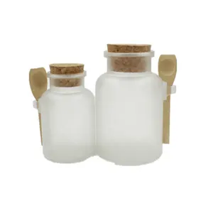 100g 200g 300g 500g plastic ABS empty matte frosted bath salt bottle / storage jar / round pot with cork and spoon