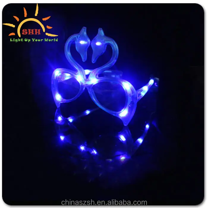 Original Swan-shaped LED Sunglasses ,flashing 2016 glasses,fashion plastic reading glasses for party