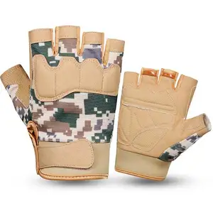 Sarung Tangan Setengah Jari Olahraga Perlindungan Pelatihan Bersepeda Pria Kustom - Product Image 2