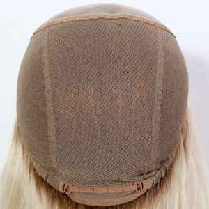 Cuticola allineati virgin cinese dei capelli umani Biondo Platino 6X6 <span class=keywords><strong>parrucca</strong></span> superiore di seta glueless superiore di seta <span class=keywords><strong>parrucca</strong></span> piena del merletto per le donne bianche - Product Image 6