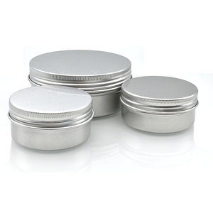 Leeres rundes 15 g 20 g 30 g 50 g 60 g 80 g 100 g 150 g 200 g 30 ml 50 ml 60 ml 100 ml 150 ml 200 ml kosmetisches creme-aluminiumgefäß mit schraubdeckel