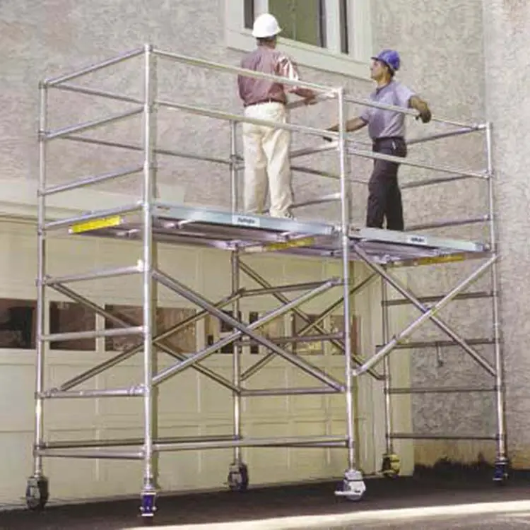 4.5m platform 5.5m guardrail double width aluminum scaffolding tower for sale
