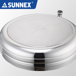 Plat de service en acier inoxydable à fond induction avec diamètre de 36 cm et verre trempé plus large pour hôtel et restaurant 6,0 litres - Product Image 5