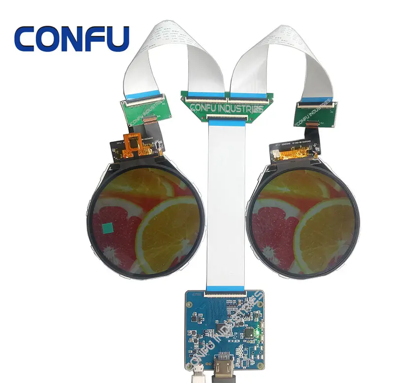 CONFU HDMII Board Dual 3.4 inch 800*800 Round Circular LCD Display Screen Panel for Raspberry Pi DIY Meter Robostics Eyes China