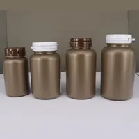 Bouteille de Pilule en Plastique HDPE Noir, Capsule avec Bouchon Déchirable, 200ml