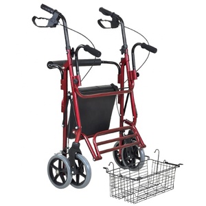 ארבעה גלגל אלומיניום Rollator ווקר עם לקפל נשלף בחזרה תמיכה - Product Image 6