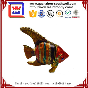 Hayvan Dekorasyon Hediye için renkli balık Biblo Mücevher kutusu - Product Image 5