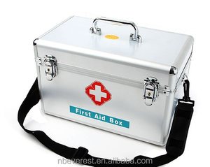 Ningbo everest ABS Silver Aluminum Box First Aid Kit Medical Storage Case