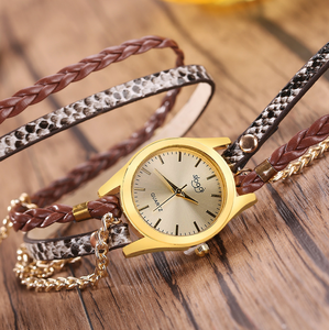 Orologio da Polso Dorato per Donna, Casual, con Bracciale, Quadrante Rotondo con Cristalli, Orologio di Lusso - Product Image 4