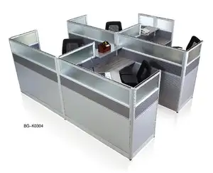 Nhà Máy OEM Bán Hàng Nóng Glass Divider Bàn Gỗ Phân Vùng Cubical Máy Trạm 4,6,8 Người Modular Nhôm Nhân Viên Văn Phòng Bàn