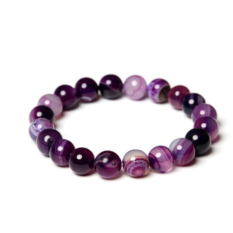 Sang Trọng 12-Màu Đen Agate Vòng Đeo Tay Nhà Sản Xuất Trực Tiếp Giá Cả Cạnh Tranh Handmade Đá Đồ Trang Sức