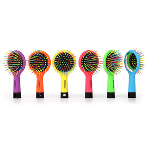 Nouvelle mode personnalisée coussin en caoutchouc et brosse à cheveux démêlante à poils colorés avec miroir pour enfants et adolescents, 2023 - Product Image 1