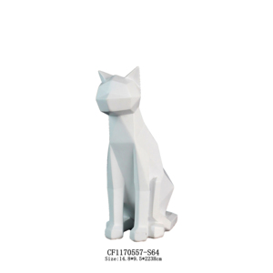 Estilo nórdico blanco estatuilla Animal gatos escultura resina Decoración de casa - Product Image 2