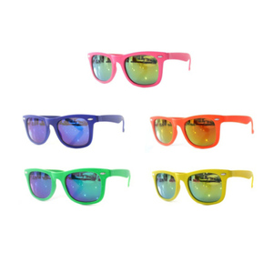 Gafas de Sol Unisex Retro de Color Neón con Montura Completa, <span class=keywords><strong>Lentes</strong></span> de Espejo y Protección UV para Niños - Product Image 1